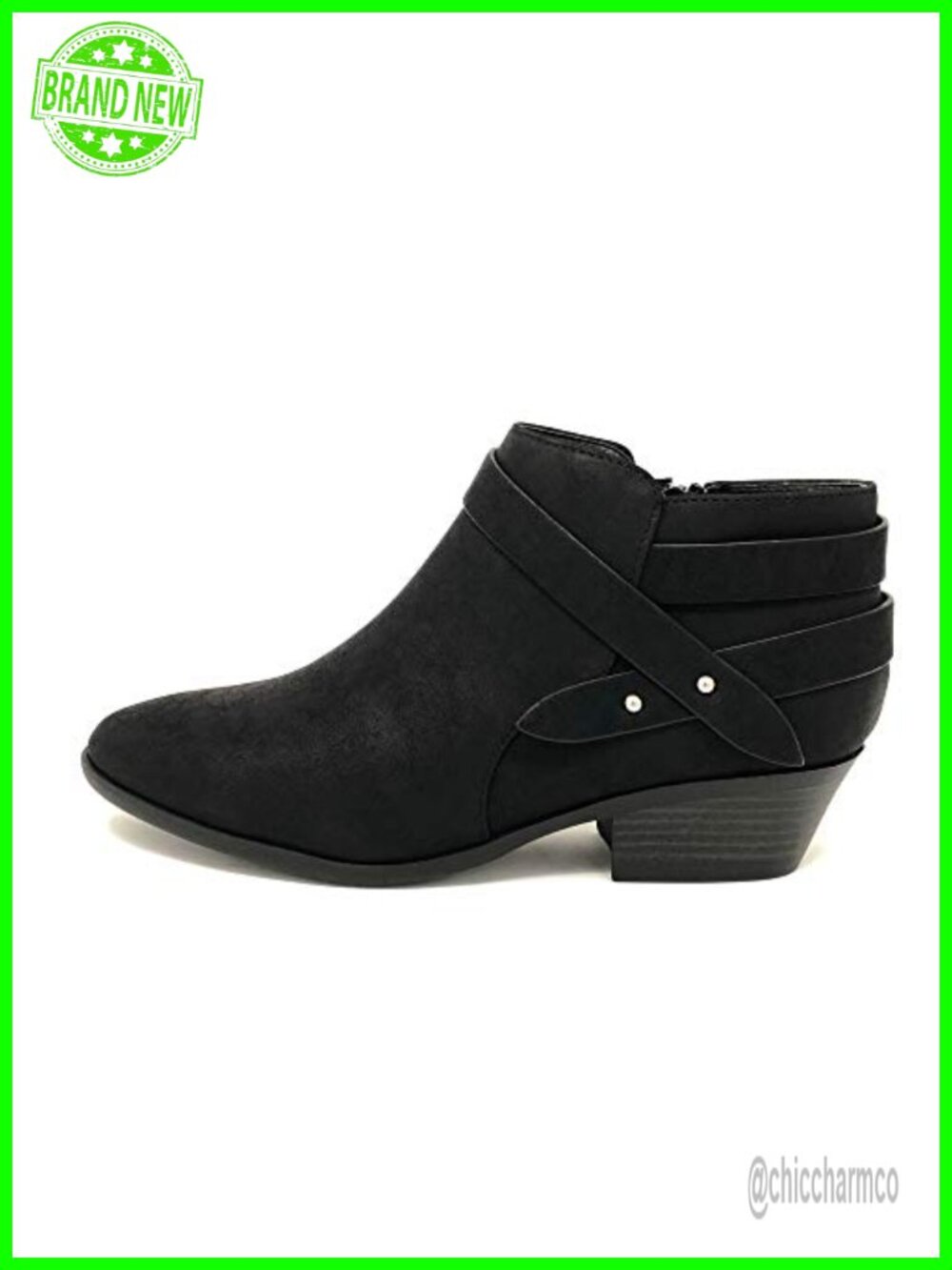 Women's Closed Toe Multi Strap Ankle Bootie Block Heel Vegan Friendly